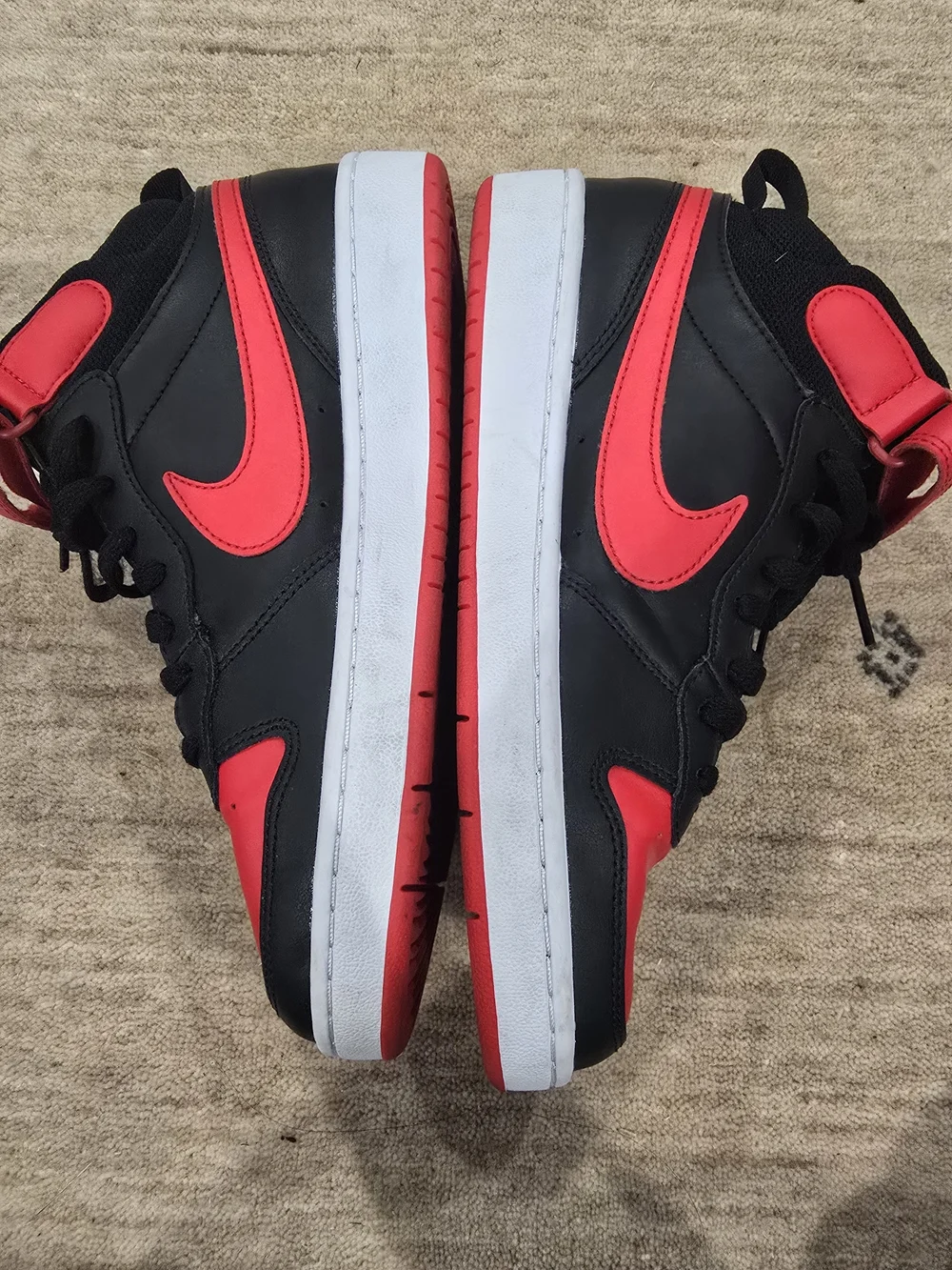 Nike High Top Sneakers in Black & Red